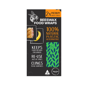Beeswax Food Wrap Green Leaf Twin Medium