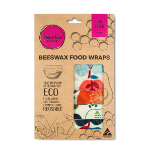 Beeswax Food Wrap Red Apple 4 Pack