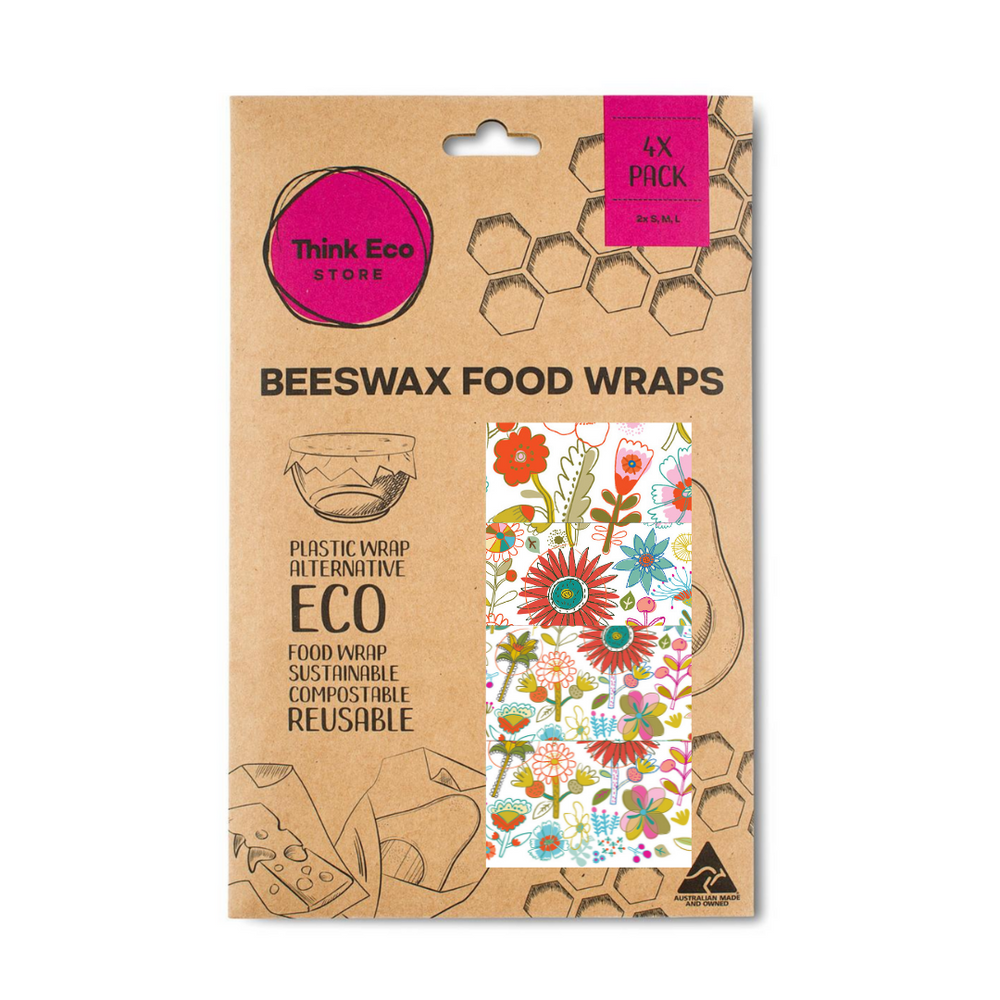 Beeswax Food Wrap Flower 4 Pack